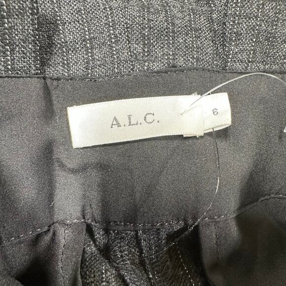 A.L.C. NWOT Diego Belted High Waisted Pinstripe Tapered Pant Gray Size 6 Pleated - Picture 5 of 10
